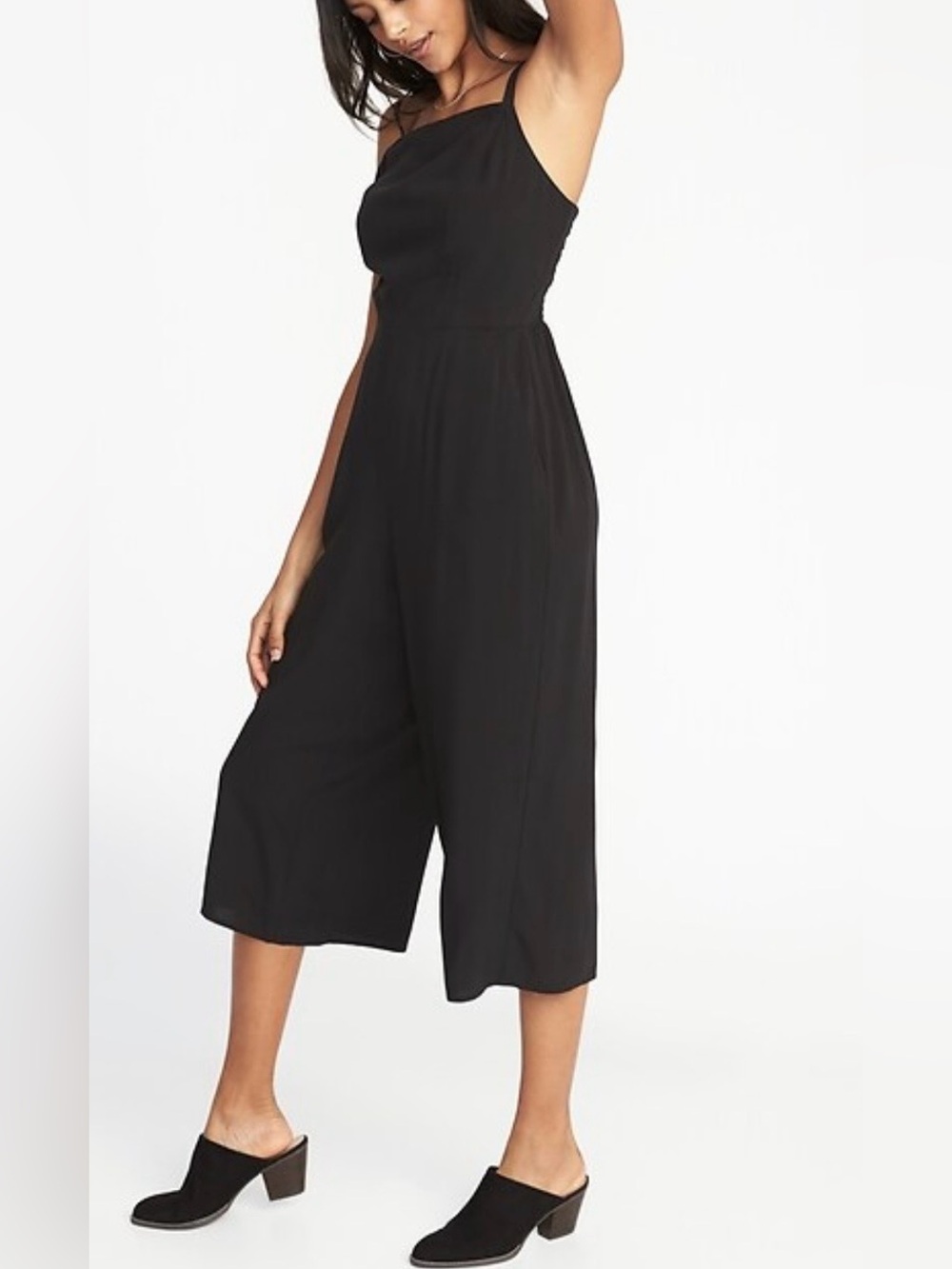 Old Navy Black Cropped Wide-Leg Jumpsuit size  XS